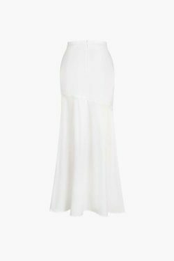 Coquette Aesthetic Satin Patchwork Maxi Skirt - Y2K Fashion Statement Piece for Women