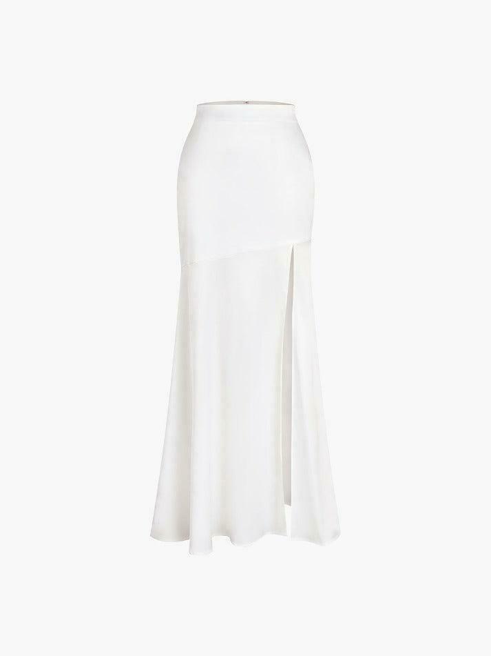Coquette Aesthetic Satin Patchwork Maxi Skirt - Y2K Fashion Statement Piece for Women
