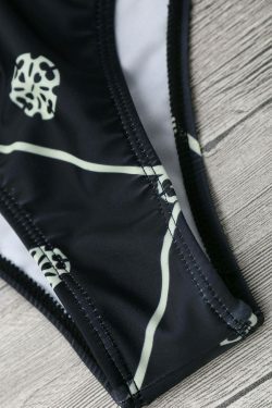 Coquette Aesthetic Scoop Neck Bralette Thong Bikini Set