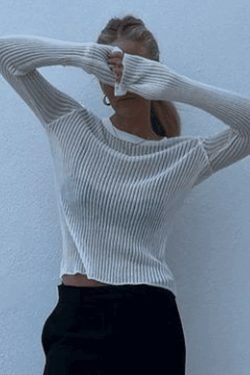 Coquette Aesthetic Semi Sheer Rib Knit Top for Y2K Fashion Enthusiasts