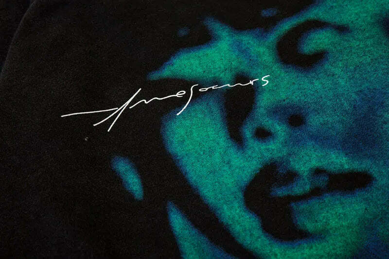 Coquette Aesthetic Shadow Graphic Acid Washed T-Shirt - Y2K Fashion Grunge Style Cute Tops