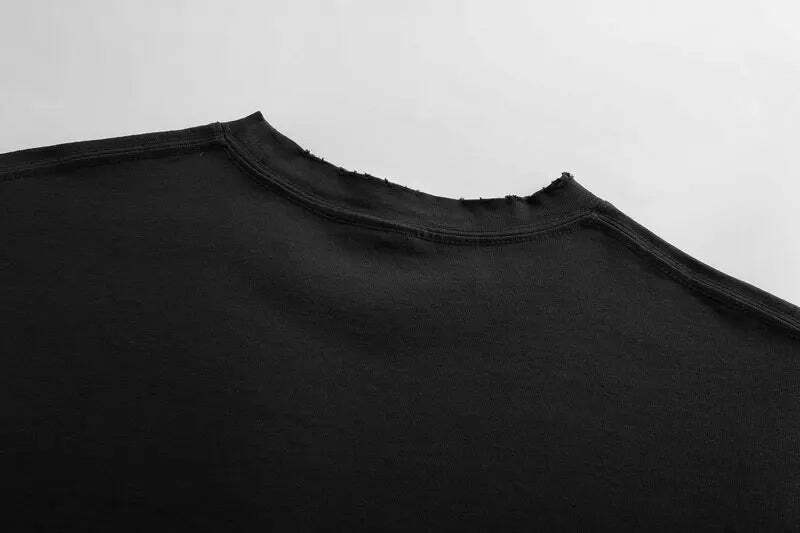 Coquette Aesthetic Shadow Graphic Acid Washed T-Shirt - Y2K Fashion Grunge Style Cute Tops