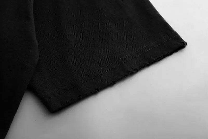 Coquette Aesthetic Shadow Graphic Acid Washed T-Shirt - Y2K Fashion Grunge Style Cute Tops