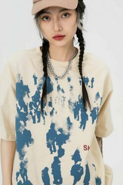 Coquette Aesthetic Shadow Graphic Print T-Shirt - Y2K Fashion Women's Top