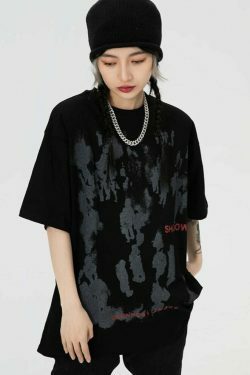 Coquette Aesthetic Shadow Graphic Print T-Shirt - Y2K Fashion Women's Top