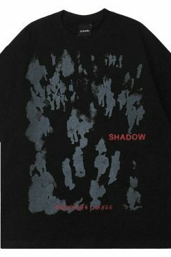 Coquette Aesthetic Shadow Graphic Print T-Shirt - Y2K Fashion Women's Top