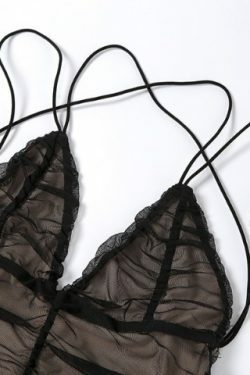 Coquette Aesthetic Sheer Allure Midi Dress - Y2K Fashion Women's Clothing