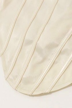 Coquette Aesthetic Slim Fit Pearl Strap Corset Top