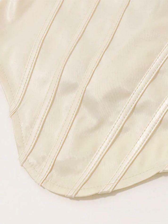 Coquette Aesthetic Slim Fit Pearl Strap Corset Top Coquette Aesthetic Slim Fit Pearl Strap Corset Top