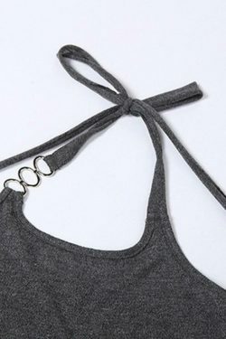 Coquette Aesthetic Slim Halter Sweater in Solid Color for Women - Y2K Fashion Statement