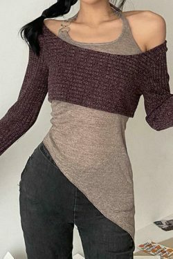 Coquette Aesthetic Slim Halter Sweater in Solid Color for Women - Y2K Fashion Statement