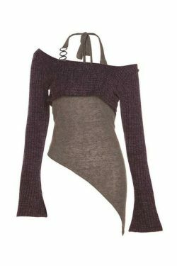 Coquette Aesthetic Slim Halter Sweater in Solid Color for Women - Y2K Fashion Statement
