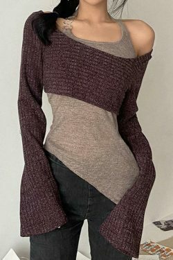 Coquette Aesthetic Slim Halter Sweater in Solid Color for Women - Y2K Fashion Statement