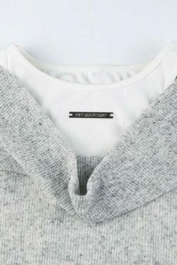 Coquette Aesthetic Slim Tank Top with Cowl Neck - Y2K Fashion Long Sleeve Knit