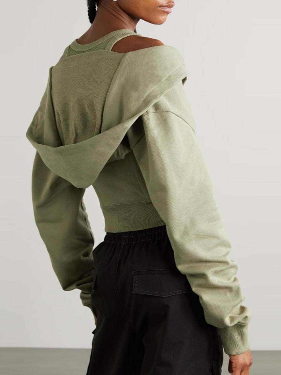 Coquette Aesthetic Slim Waist Hooded Short Sweater Coquette Aesthetic Slim Waist Hooded Short Sweater