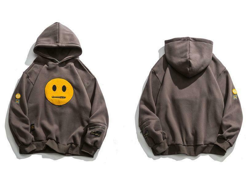 Coquette Aesthetic Smiley Zipper Hoodie - Y2K Fashion Grunge Style Cute Tops Pastel Goth