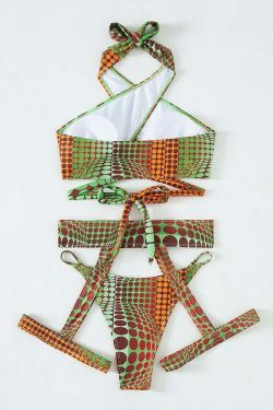 Coquette Aesthetic Snakeskin Strap Triangle Bikini