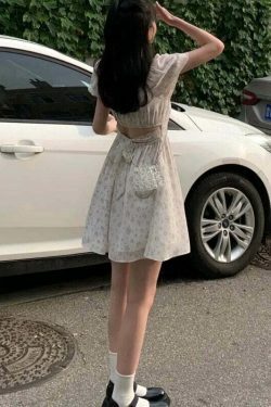 Coquette Aesthetic Snowflake Mini Dress