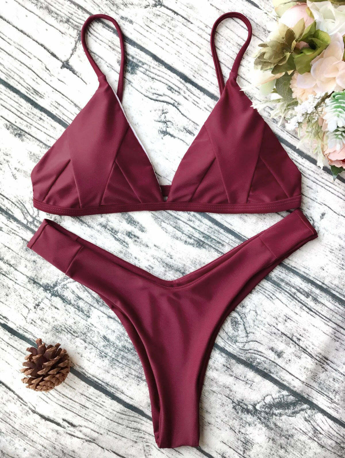 Coquette Aesthetic Soft Padded Cami Shell Bikini Set Coquette Aesthetic Soft Padded Cami Shell Bikini Set