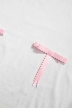 Coquette Aesthetic Solid Bow Decor Long Sleeve Tee