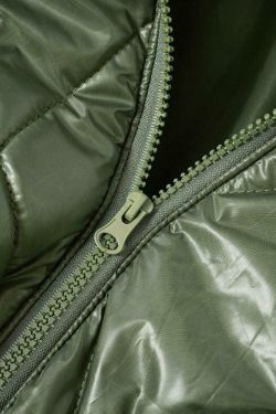 Coquette Aesthetic Solid Color Argyle High Neck Puffer Jacket