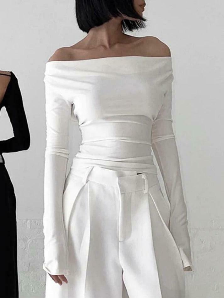 Coquette Aesthetic Solid Color Backless Lacing Long Sleeve Tee - Y2K Fashion Grunge Style Coquette Aesthetic Solid Color Backless Lacing Long Sleeve Tee - Y2K Fashion Grunge Style