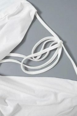 Coquette Aesthetic Solid Color Backless Lacing Long Sleeve Tee - Y2K Fashion Grunge Style