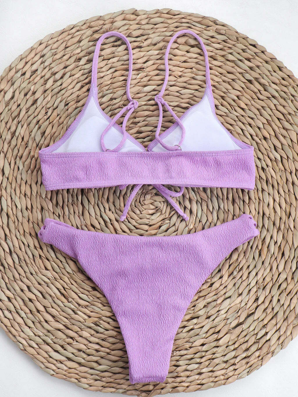 Coquette Aesthetic Solid Color Bikini - Y2K Fashion Swimwear for Women Coquette Aesthetic Solid Color Bikini - Y2K Fashion Swimwear for Women