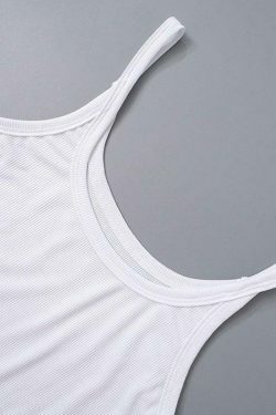 Coquette Aesthetic Solid Color Cami Top - Y2K Fashion Grunge Style Cute Tops & Cargo Skirt Outfits