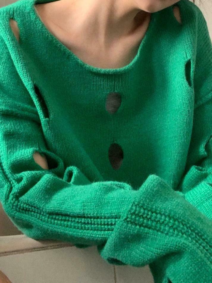 Coquette Aesthetic Solid Color Cutout Crop Long Sleeve Knit Sweater Coquette Aesthetic Solid Color Cutout Crop Long Sleeve Knit Sweater