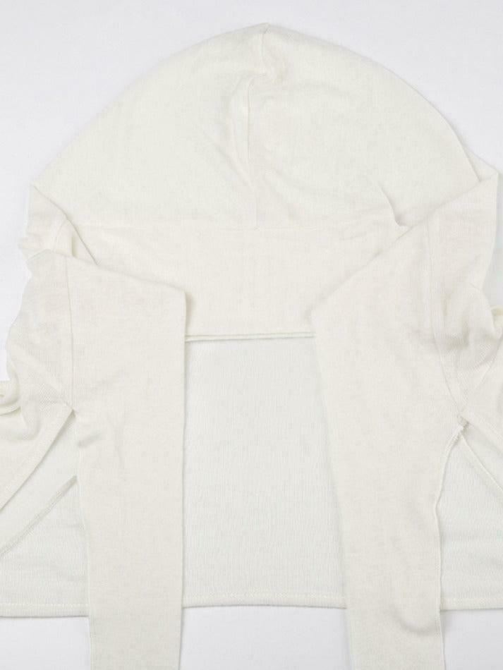 Coquette Aesthetic Solid Color Cutout Hooded Lacing Long Sleeve Tee Coquette Aesthetic Solid Color Cutout Hooded Lacing Long Sleeve Tee