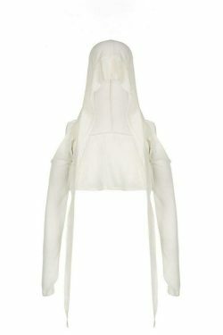 Coquette Aesthetic Solid Color Cutout Hooded Lacing Long Sleeve Tee