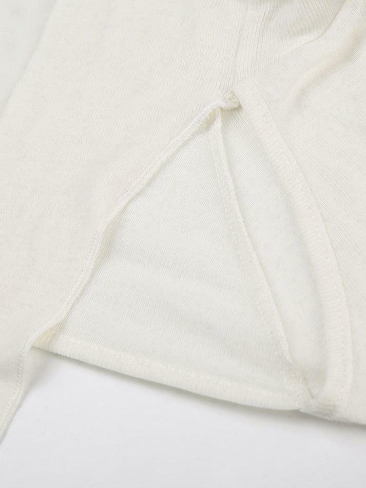 Coquette Aesthetic Solid Color Cutout Hooded Lacing Long Sleeve Tee Coquette Aesthetic Solid Color Cutout Hooded Lacing Long Sleeve Tee