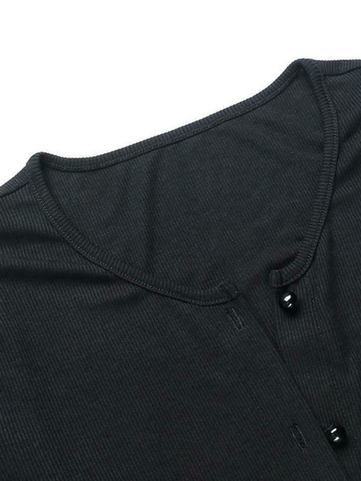 Coquette Aesthetic Solid Color Fungus Slim Knit Top