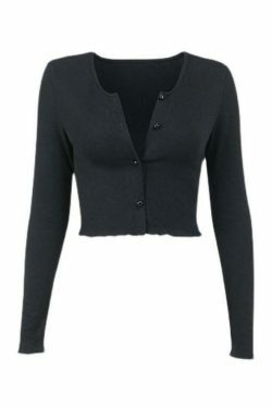 Coquette Aesthetic Solid Color Fungus Slim Knit Top
