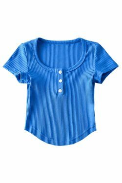 Coquette Aesthetic Solid Color Knit Top with Curved Hem