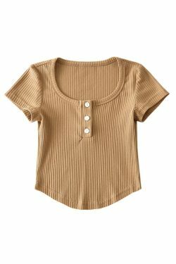 Coquette Aesthetic Solid Color Knit Top with Curved Hem