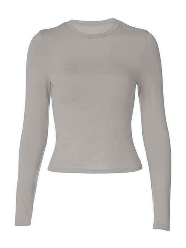 Coquette Aesthetic Solid Color Long Sleeve Top - Y2K Fashion Grunge Style
