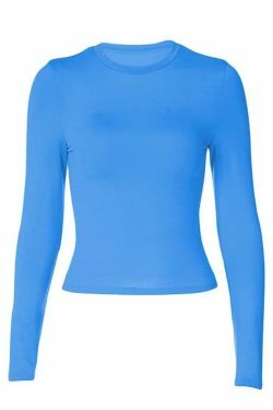 Coquette Aesthetic Solid Color Long Sleeve Top - Y2K Fashion Grunge Style