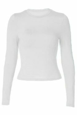 Coquette Aesthetic Solid Color Long Sleeve Top - Y2K Fashion Grunge Style