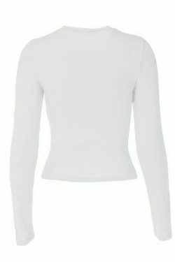 Coquette Aesthetic Solid Color Long Sleeve Top - Y2K Fashion Grunge Style