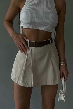Coquette Aesthetic Solid Color Pleated Mini Skirt - Y2K Fashion Statement