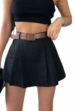 Coquette Aesthetic Solid Color Pleated Mini Skirt - Y2K Fashion Statement