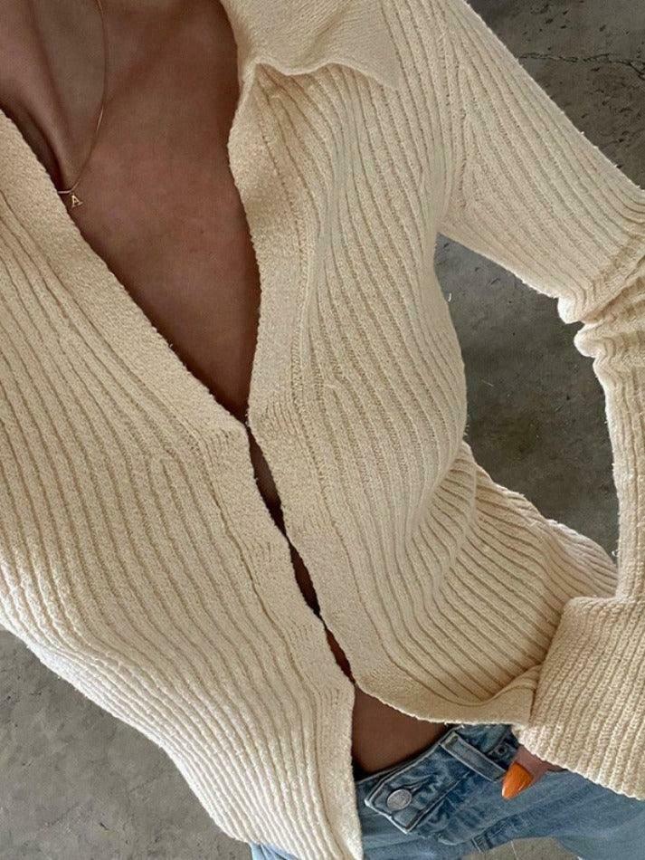 Coquette Aesthetic Solid Color Ribbed Flare Long Sleeve Shirt Coquette Aesthetic Solid Color Ribbed Flare Long Sleeve Shirt