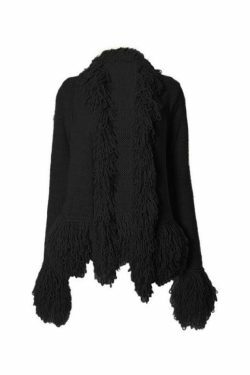 Coquette Aesthetic Solid Color Tassel Splice Cardigan - Y2K Fashion Women's Clothing