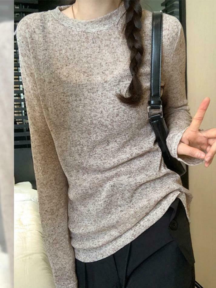 Coquette Aesthetic Solid Color Thin Long Sleeve Knit Sweater Coquette Aesthetic Solid Color Thin Long Sleeve Knit Sweater