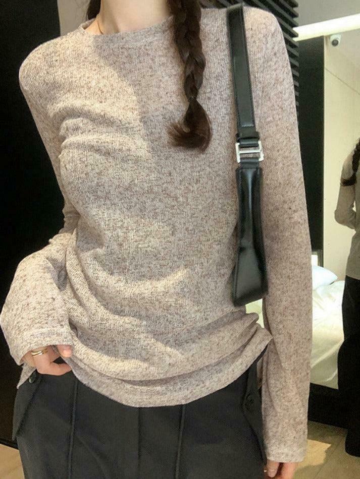 Coquette Aesthetic Solid Color Thin Long Sleeve Knit Sweater Coquette Aesthetic Solid Color Thin Long Sleeve Knit Sweater