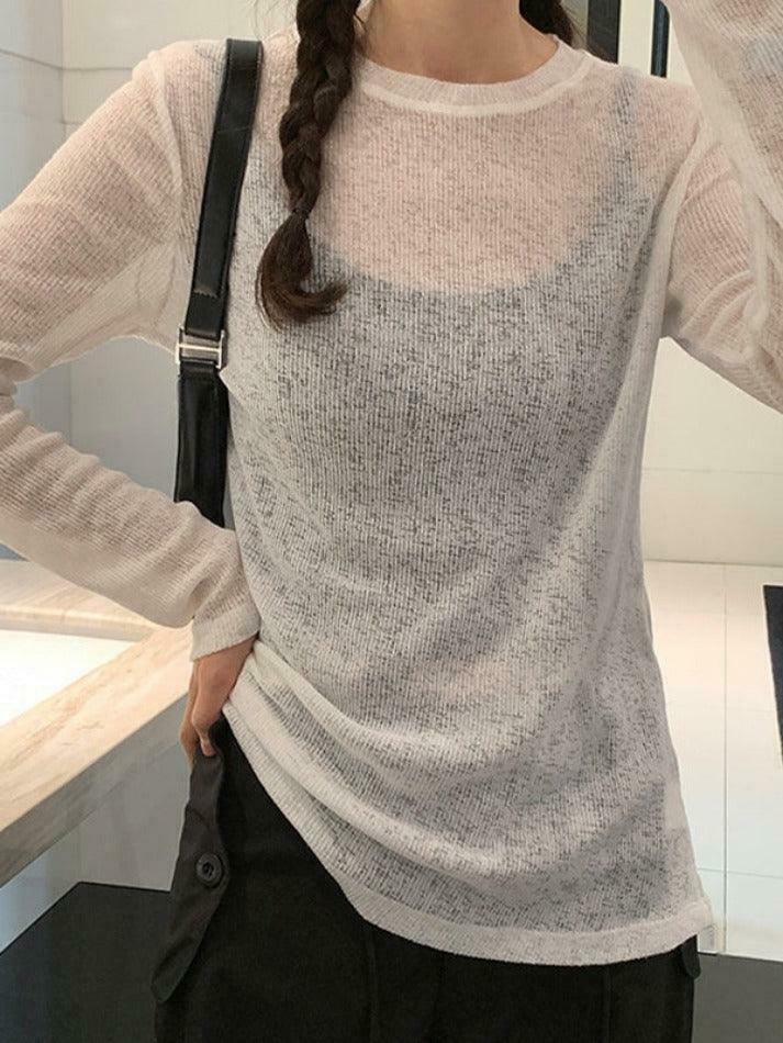 Coquette Aesthetic Solid Color Thin Long Sleeve Knit Sweater Coquette Aesthetic Solid Color Thin Long Sleeve Knit Sweater