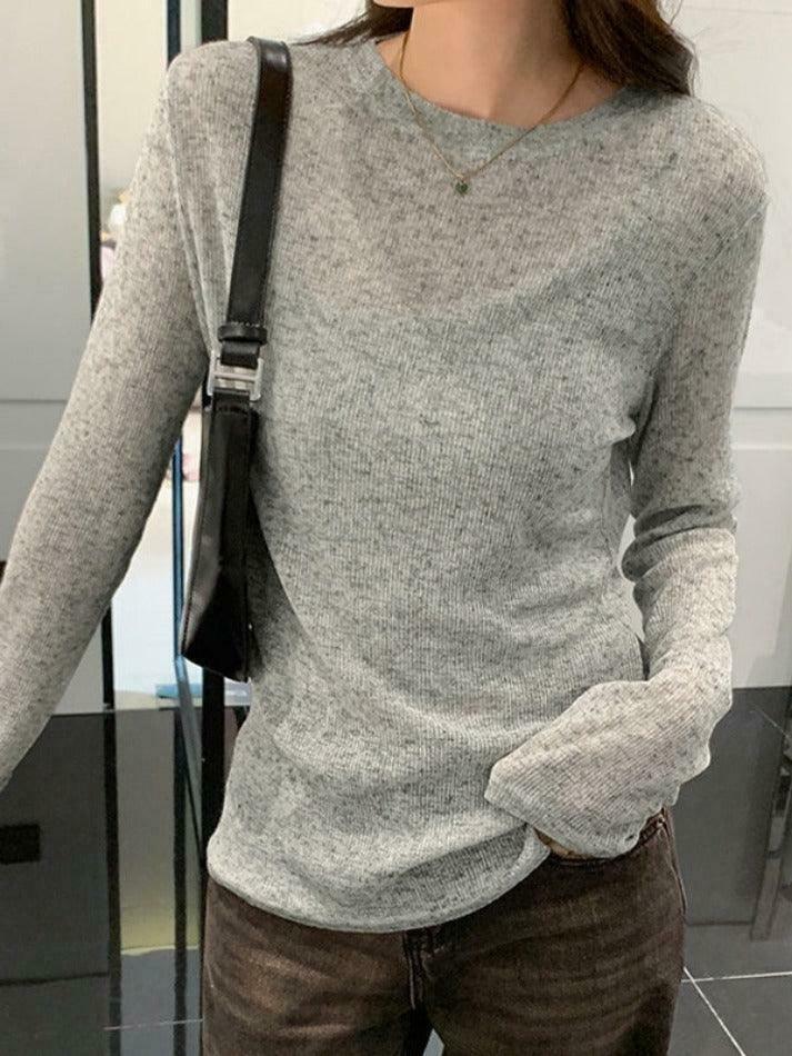 Coquette Aesthetic Solid Color Thin Long Sleeve Knit Sweater Coquette Aesthetic Solid Color Thin Long Sleeve Knit Sweater