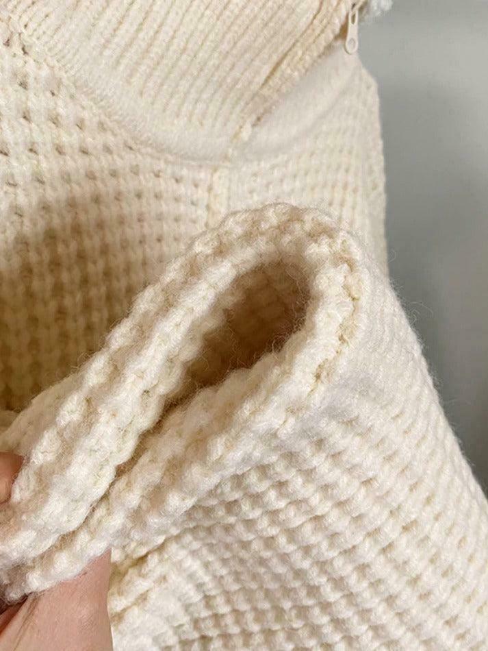 Coquette Aesthetic Solid Double Zip Turtleneck Sweater Coquette Aesthetic Solid Double Zip Turtleneck Sweater